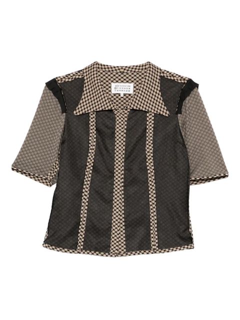 Maison Margiela checked panelled shirt - Black - zdjęcie produktu nr 1