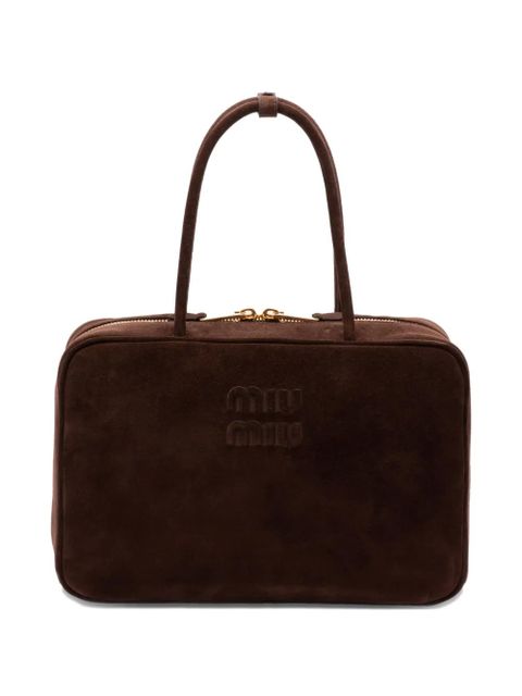 Miu Miu embossed-logo top-handle bag - Brown - zdjęcie produktu nr 1