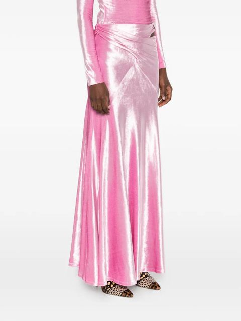 Rabanne velvet brooch long skirt - Pink