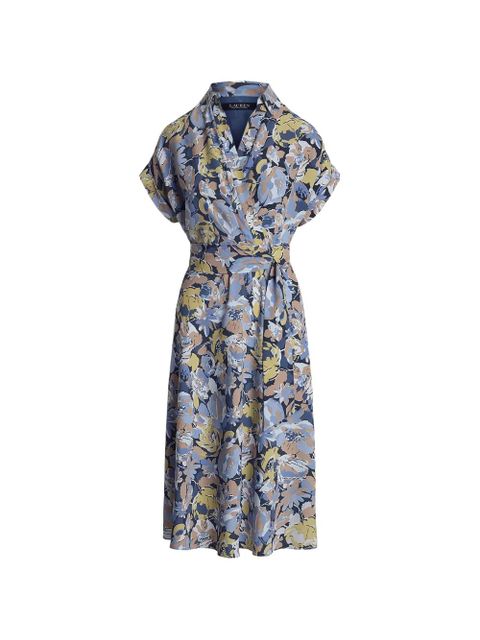 Lauren Ralph Lauren floral-print wrap-style dress - Blue - zdjęcie produktu nr 1