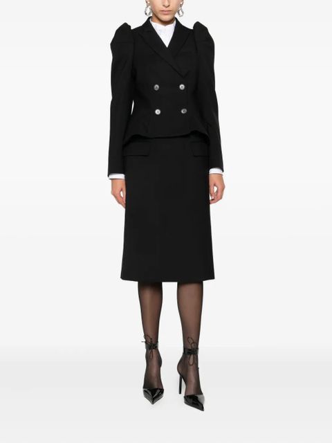 Alexander McQueen puff-sleeve double-breasted jacket - Black - zdjęcie produktu nr 2