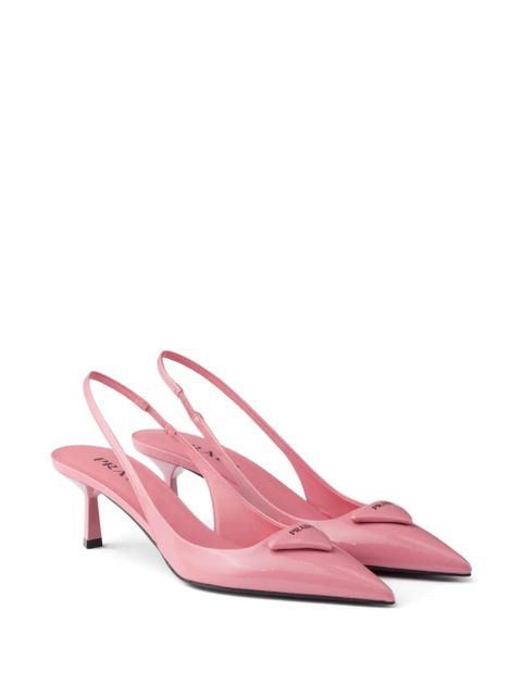 Prada 55mm triangle-logo slingback pumps - Pink - zdjęcie produktu nr 2