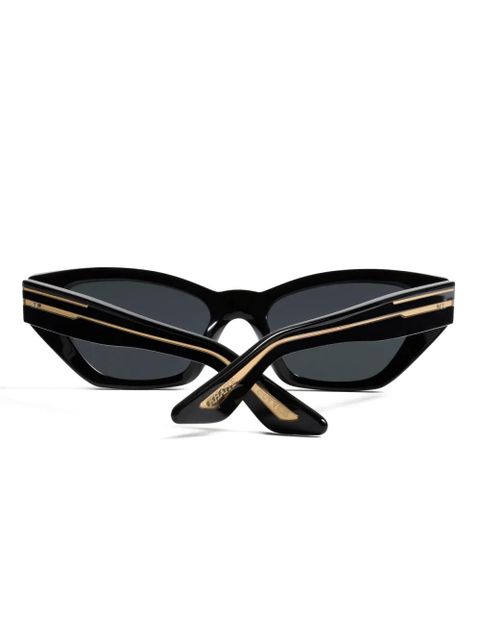 KHAITE stripe cat-eye sunglasses - Black