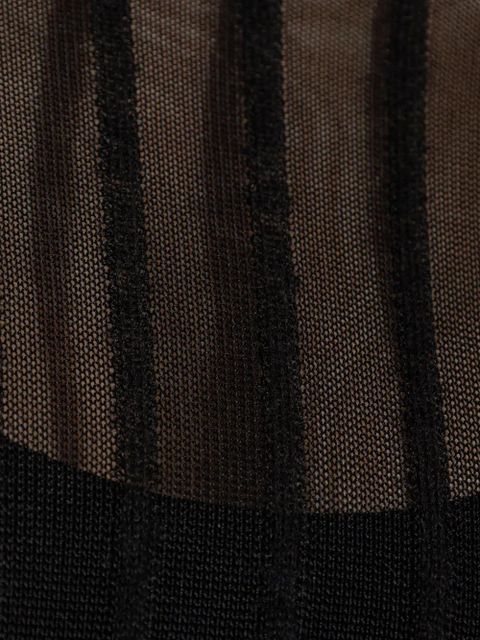 The Attico semi-sheer roll-neck dress - Black