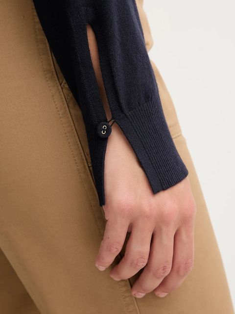 United Colors of Benetton spodnie damskie kolor beżowy proste high waist 4FRXDF08E