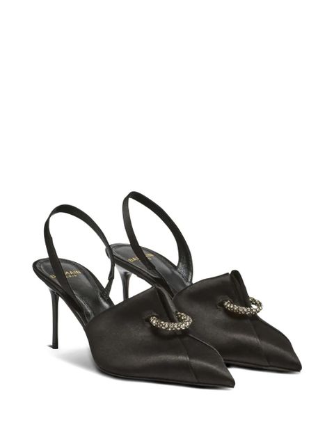 Balmain piercing-detail satin pumps - Black - zdjęcie produktu nr 2
