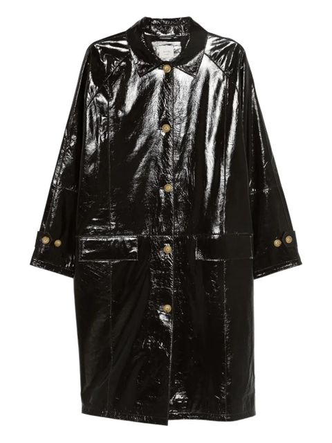 Alysi buttoned leather coat - Brown - zdjęcie produktu nr 1