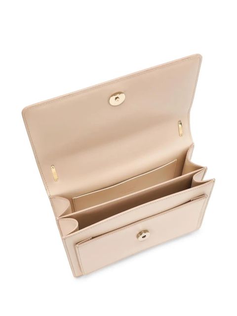 Dolce & Gabbana logo-plaque leather crossbody bag - Pink