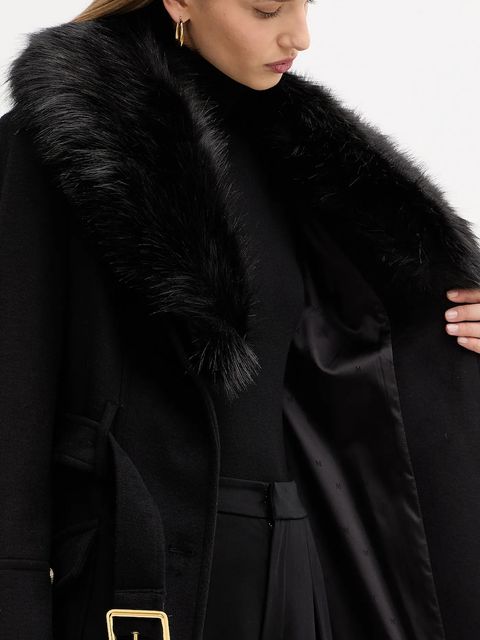 Marciano by Guess płaszcz z dodatkiem wełny ALICE kolor czarny 5BGL26 1799Z