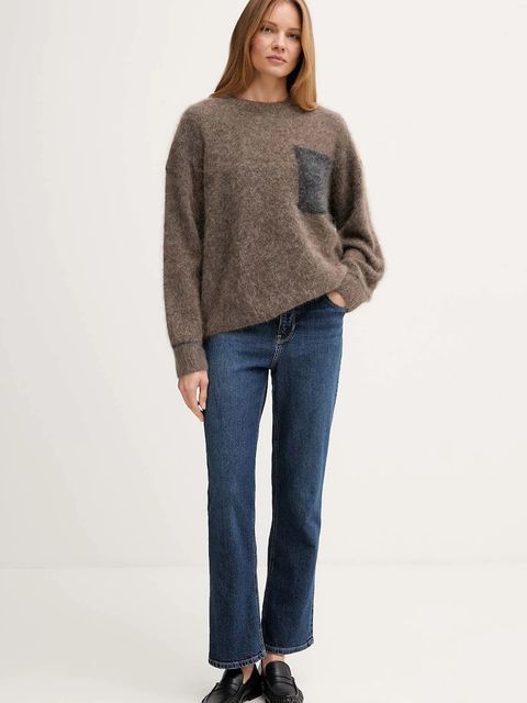 Mos Mosh sweter z dodatkiem wełny ALILA damski kolor brązowy 173800 - zdjęcie produktu nr 2