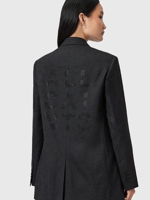 AllSaints marynarka ESSIE kolor szary jednorzędowa W008QD