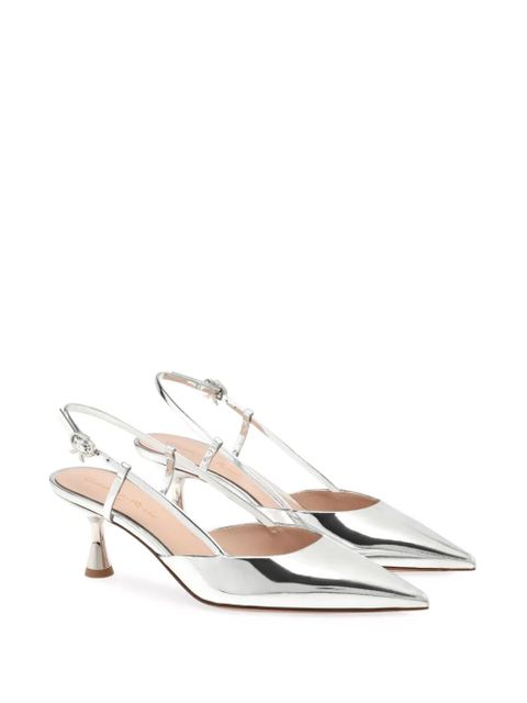 Gianvito Rossi Ascent 55mm leather pumps - Silver - zdjęcie produktu nr 2