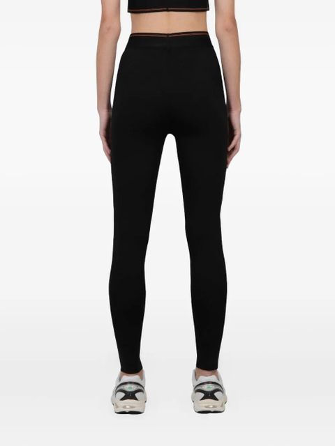 Rabanne logo-waistband leggings - Black