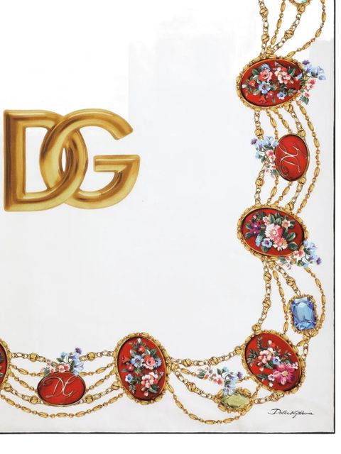 Dolce & Gabbana floral-print scarf - White - zdjęcie produktu nr 2
