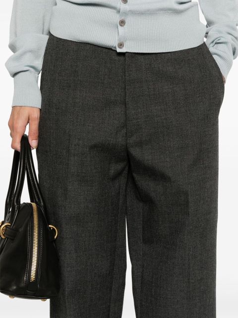 Miu Miu logo-patch trousers - Grey