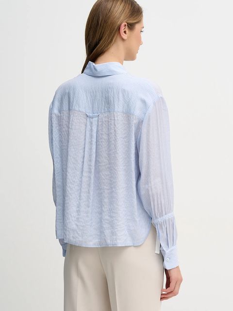 Sisley koszula damska kolor niebieski relaxed z kołnierzykiem klasycznym 5LVZLQ09J