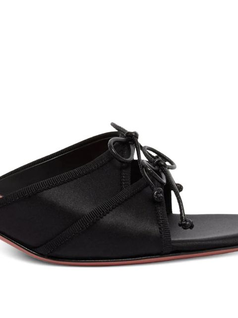 Amina Muaddi Eleonora bow silk sandals - Black