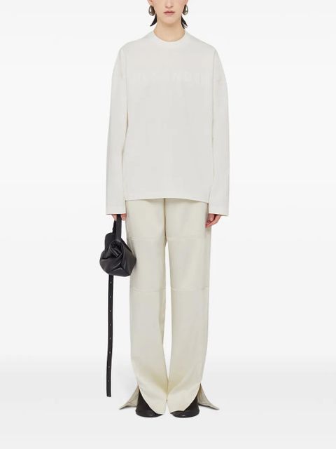 Jil Sander logo-print long-sleeve T-shirt - White