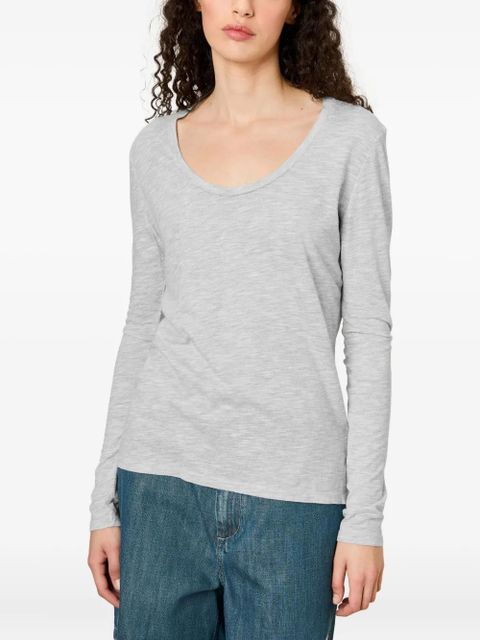American Vintage Jacksonville long-sleeve scoop-neck top - Grey