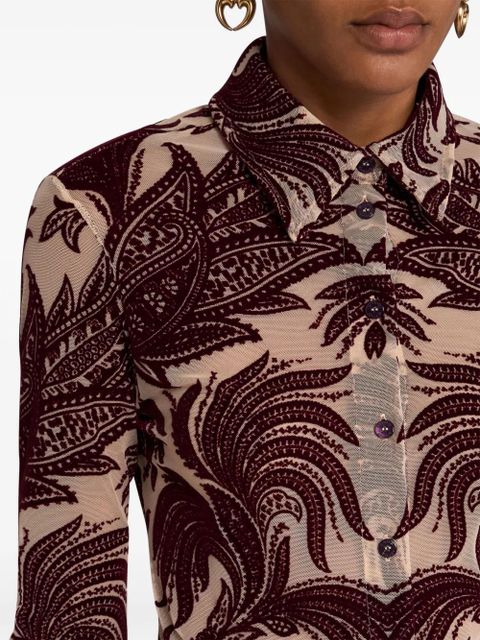 ETRO paisley-jacquard shirt - Brown