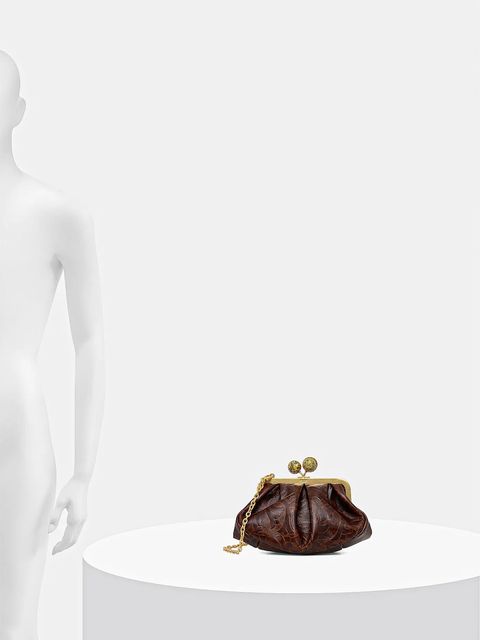 Weekend Max Mara kopertówka skórzana SPANISHHERITAGE kolor brązowy 2525516144600 - zdjęcie produktu nr 2