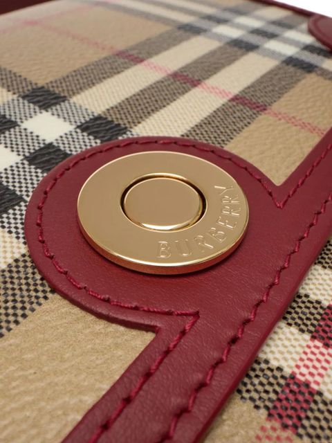 Burberry check leather trim crossbody bag - Neutrals