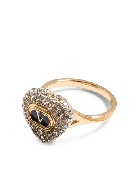 Valentino Garavani Coeur Royal crystal-embellished heart ring - Gold