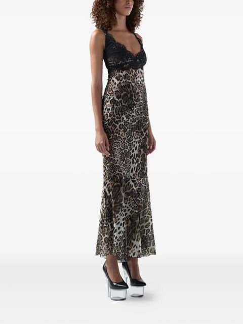 GCDS lace leopard dress - Brown - zdjęcie produktu nr 2