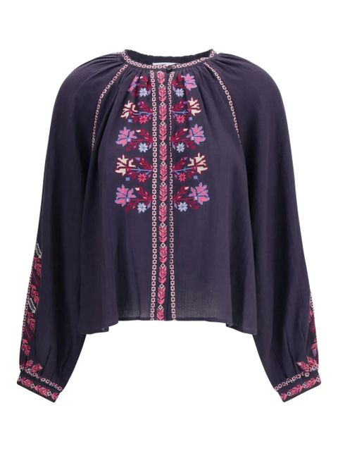 MARANT ÉTOILE embroidered floral top - Purple - zdjęcie produktu nr 1