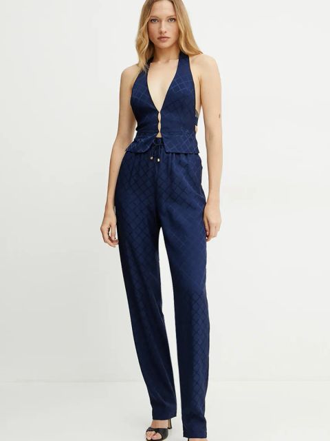 Elisabetta Franchi kamizelka kolor granatowy jednorzędowa GL00652E2