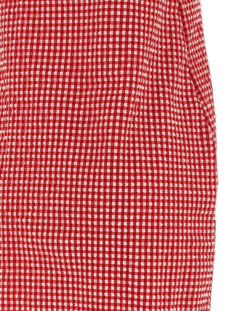 Hunza G halterneck gingham mini dress - Red