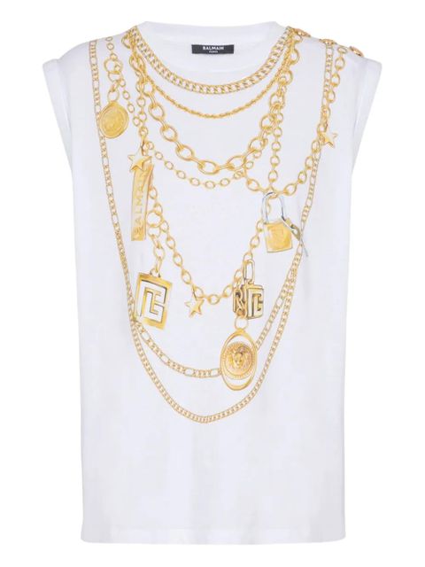 Balmain Collier-print vest - White - zdjęcie produktu nr 1