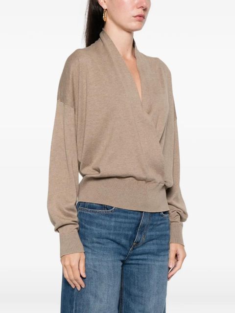 Lauren Ralph Lauren crossover-neck jumper - Neutrals