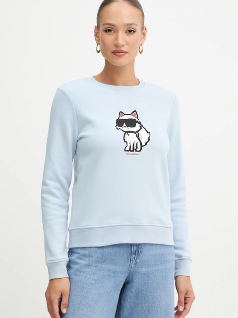 Karl Lagerfeld bluza damska kolor niebieski z nadrukiem A4W20043 - zdjęcie produktu nr 1