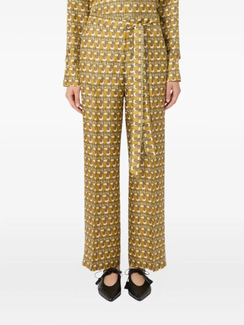 Max Mara print belted trousers - Yellow