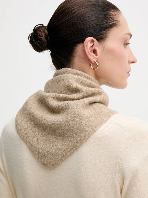 Pedro del Hierro szalik z domieszką wełny damski kolor beżowy gładki 4962464