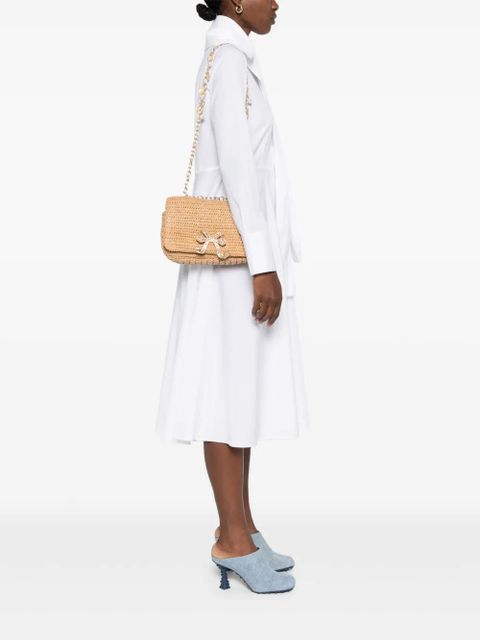 Self-Portrait bow-detail shoulder bag - Neutrals