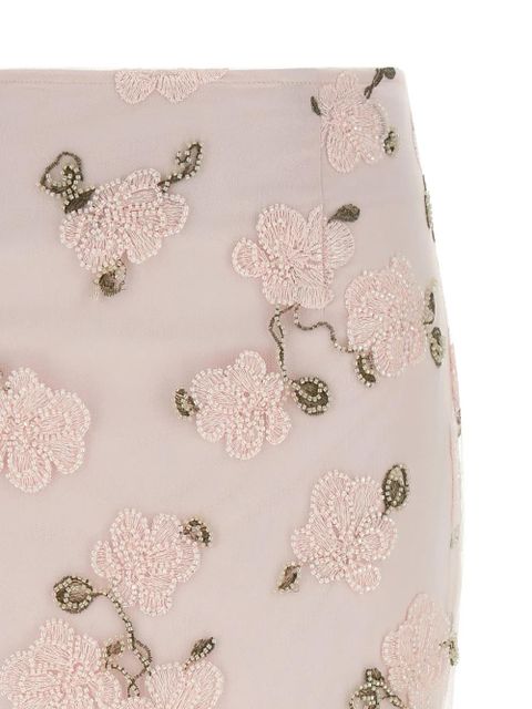 ROTATE BIRGER CHRISTENSEN beaded floral pencil skirt - Pink