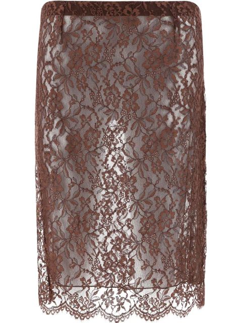 Saint Laurent lace pencil skirt - Brown - zdjęcie produktu nr 1