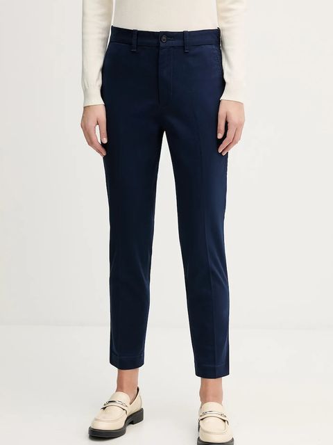 Polo Ralph Lauren spodnie damskie kolor granatowy szerokie high waist 211A96672 - zdjęcie produktu nr 1