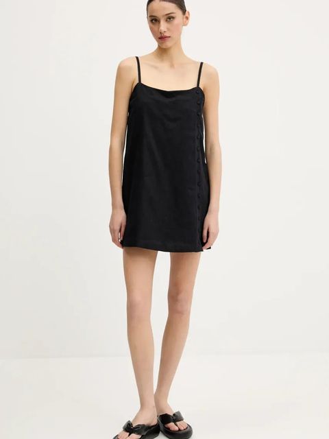 Abercrombie & Fitch sukienka lniana kolor czarny mini prosta KI159-5572 - zdjęcie produktu nr 2