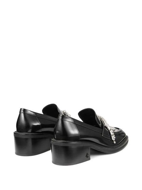 Jimmy Choo 50mm Tylor crystal-embellished loafer pumps - Black