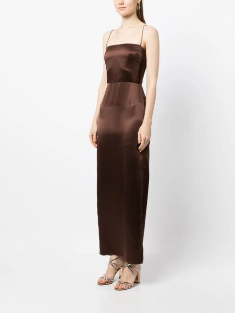 Reformation Frankie sleeveless silk dress - Brown - zdjęcie produktu nr 2