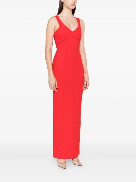 Solace London Nalani V-neck maxi dress - Red