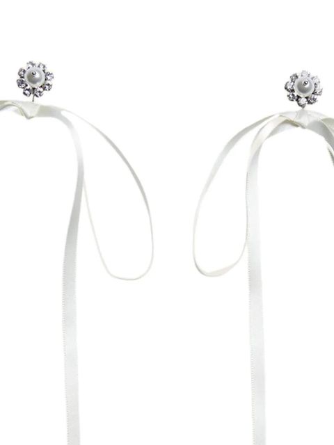 Simone Rocha Double Ended crystal bow earrings - Silver - zdjęcie produktu nr 2