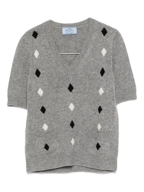 Prada V-neck T-shiry - Grey - zdjęcie produktu nr 1