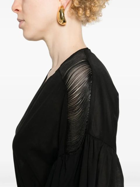 PINKO fringed flared mini dress - Black - zdjęcie produktu nr 2