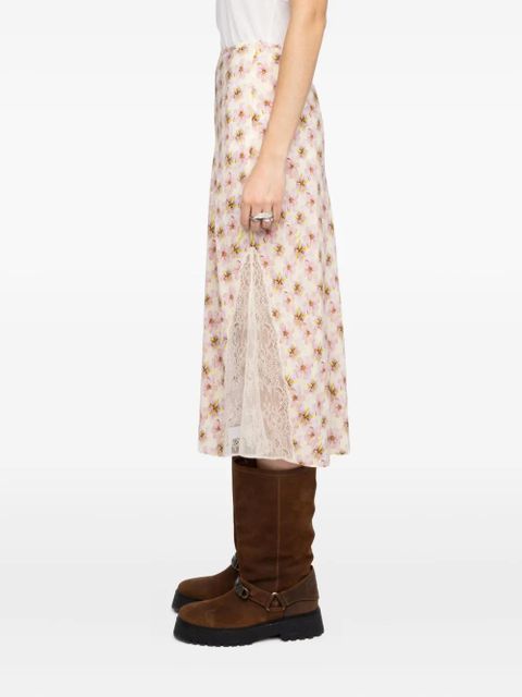 Zadig&Voltaire Jayla floral-print midi skirt - Neutrals
