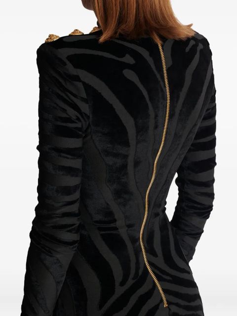 Balmain zebra-print midi dress - Black