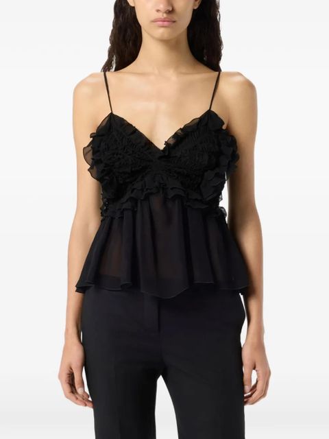 Blumarine Georgette ruffled top - Black